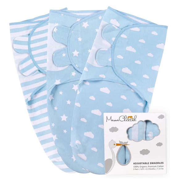 Mamma Cheetah Other - NWOT 3 pack Preemie Sleep Sacks- Blue